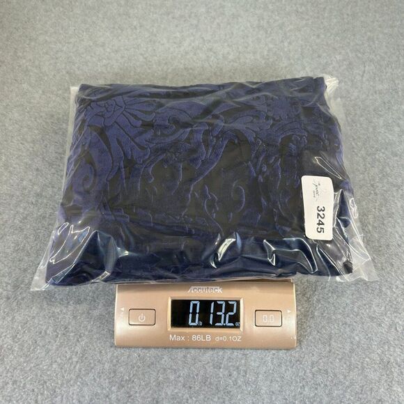 Ignite Evenings Size 10 Blue Velvet Burnout Dress Scoop Neck 3/4 Sleeves V-Back - Picture 13 of 14